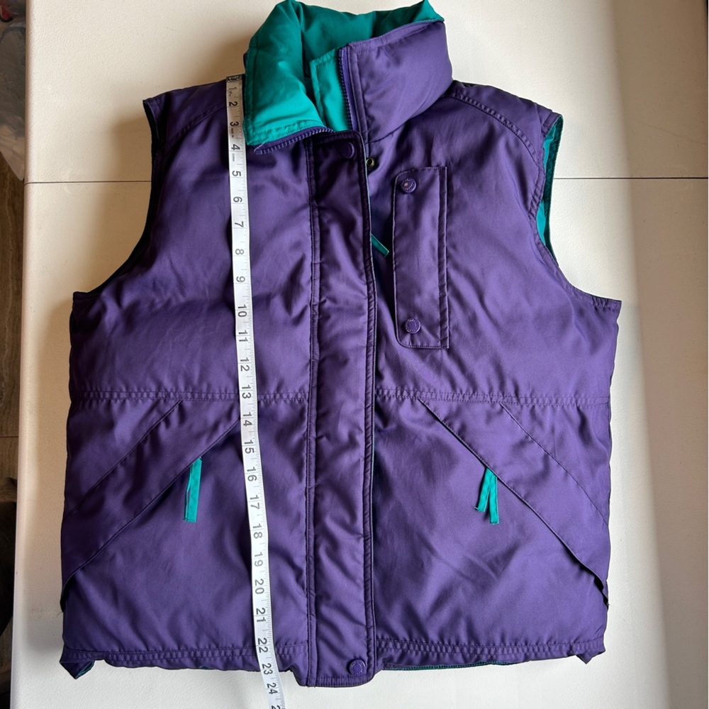 Cabela’s Women’s Vintage Puffer Vest Purple Teal Size Medium - Picture 8 of 9